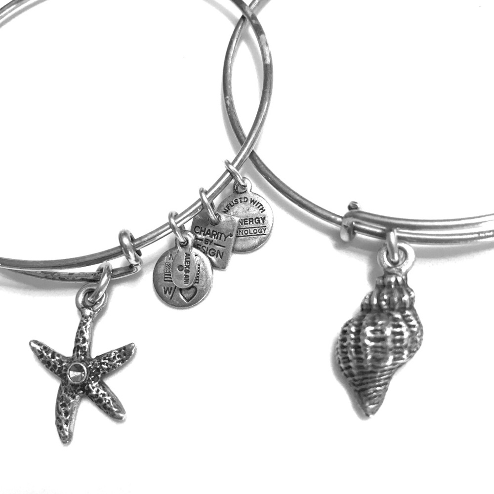 Alex and Ani seashell themed bracelets (2)